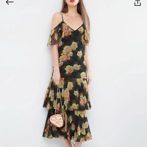 ASOS floral cold shoulder dress - BNWT
